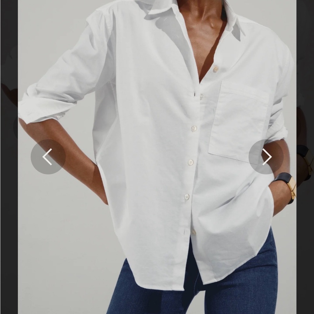 AYR The Deep End White Button Down Shirt - Picture 5 of 7